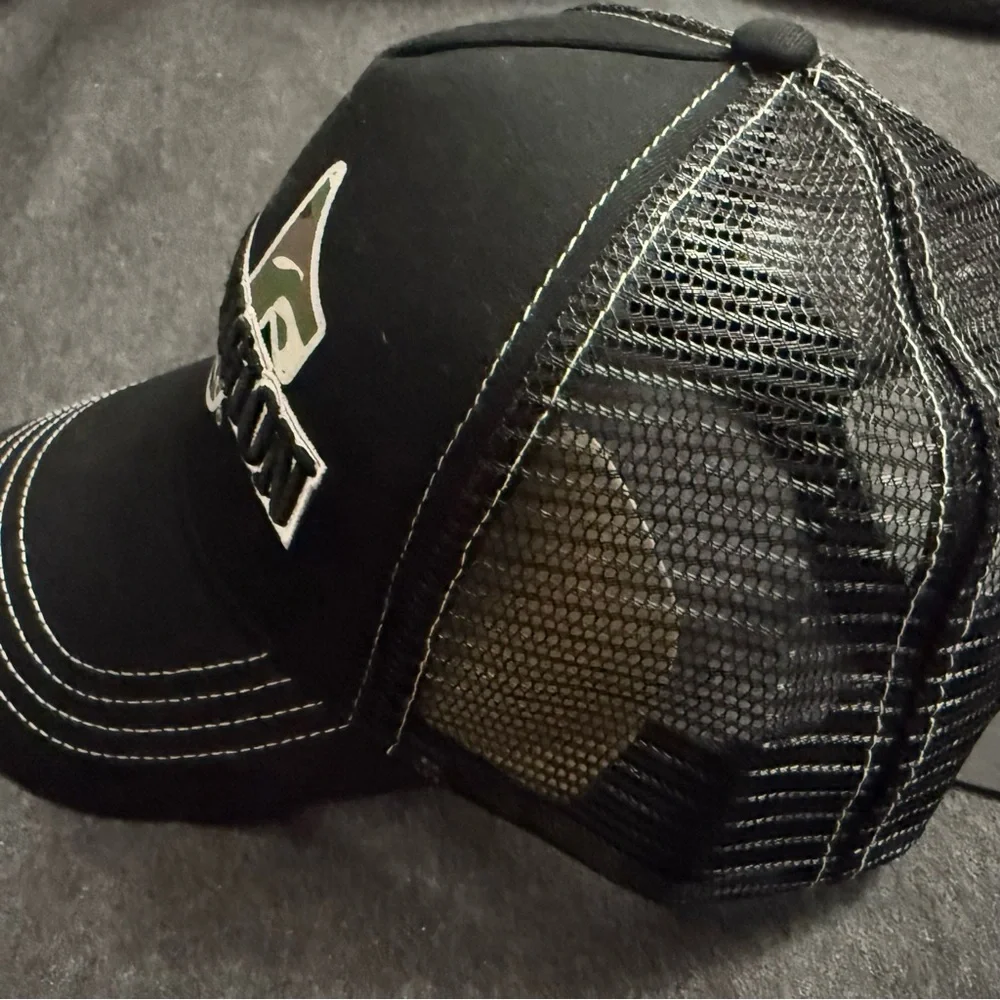 True Religion Black and Camouflage Cap